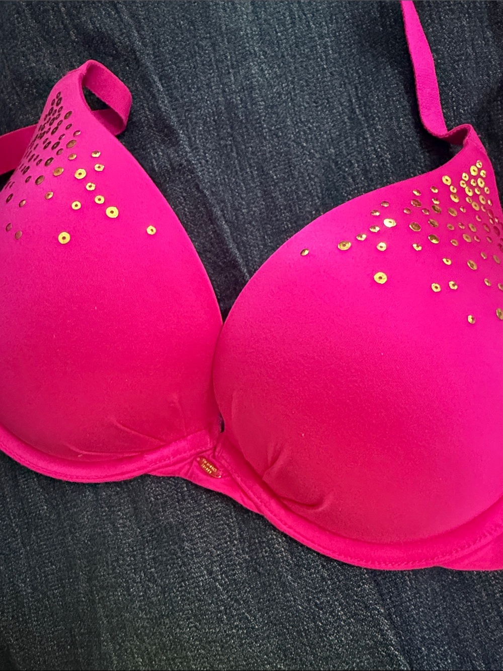 Victoria's Secret Hot Pink Embellished Push-Up Bra